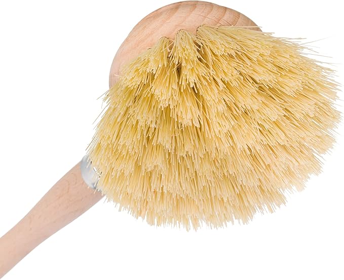 REDECKER 2 Pack Tampico Fiber Bristle 2-Inch All-Purpose Kitchen Dish Scrub Brush with Beechwood Handle - Dish Brush with Hooked Handle for Pots, Pans, and Kitchen Utensils - Made in Germany