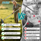 Garden Rake, 8 Tines Garden Weeding Rake with Sharp Blade with Steel Adjustable Handle (31'' to 63''), Garden Weed Puller Tool for Clearing Weed, Loosening Soil and Flower Beds