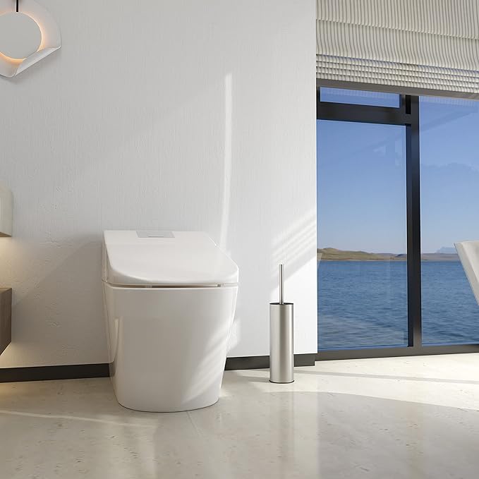 Toilet Brush and Holder,Stainless Steel Toilet Brushes for Bathroom with Holder 2pack Brushed Nickel