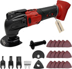 Oscillating Multi Tools for Milwaukee 18V Battery, Multi-Use Grinding Tool, 4°Oscillation Angle, 6 Variable Speeds, Quick-fit Blade Design with 22pcs Accessories for Cutting, Sanding, Scraping