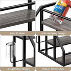 Coffee Syrup Rack Organizer, Spice Racks, Syrup Bottle Holder Stand for Coffee Bar, 3-Tier 12 Bottles Storage Shelves for Syrup, Wine, Dressing for Kitchen Countertop, Grey