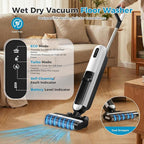 OLIXIS Wet Dry Vacuum Cleaner, Cordless All-in-One Vac Mops, Vacuum Mop with Self-Cleaning System, Dual Water Tank Design, Tangle-Free Brush, Dual-Edge Cleaning, 35-Min Runtime
