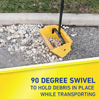 Quickie Debris Dustpan with Handle, Jumbo Debris Pan, Trash Collection for Industrial/Professional Cleaning