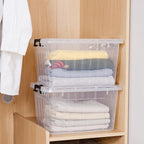 Citylife 22 QT Clear Plastic Storage Bins with Lids Stackable and Nestable Storage Boxes with Lids Large Plastic Storage Containers for Garage, Closet, Kitchen, 6 Packs