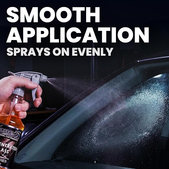 LANE'S Concentrated Auto Glass Cleaner | Tint-Safe Car Windshield, Window Cleaner | Removes Automotive Smoke Film, Fingerprints, & Smudges | Streak-Free, Safe for All Glasses | 16oz
