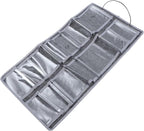 VICASKY Wall Hanging Eyewear Organizer Pouch, Medium Gray Felt Dustproof Glasses Storage Bag with Hanging Hook for Household Use