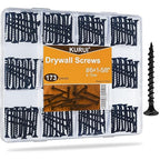 KURUI #6 * 1-5/8in Drywall Screws, Dry Wall Screws for Drywall Wood, 173Pcs Coarse Thread Sheetrock Screws - Black Bugle-Head Phillips Self Tapping Wood Screws