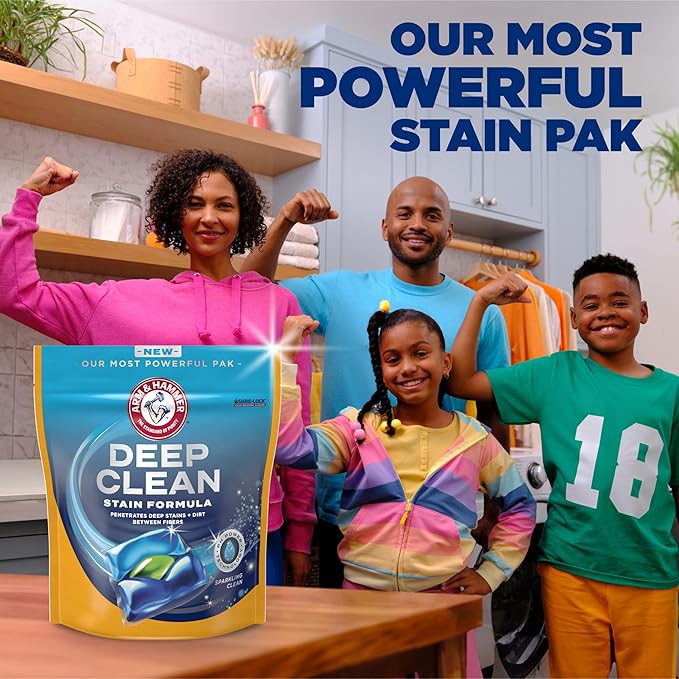 ARM & HAMMER Deep Clean Stain Formula, Laundry Detergent Power Paks, 21 ct.