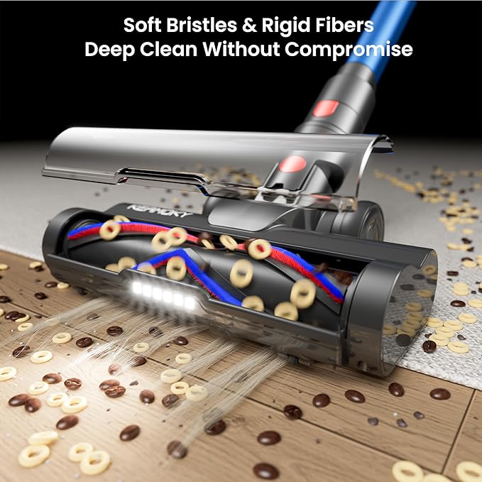 Cordless Vacuum Cleaner, 580W 48KPA 70Mins Vacuum Cleaners for Home, Self-standing Stick Vacuum with Aromatherapy, Anti-Tangle Brush, Wall Mount Charging Vacuum for Hardwood Floor/Carpet/Pet Hair