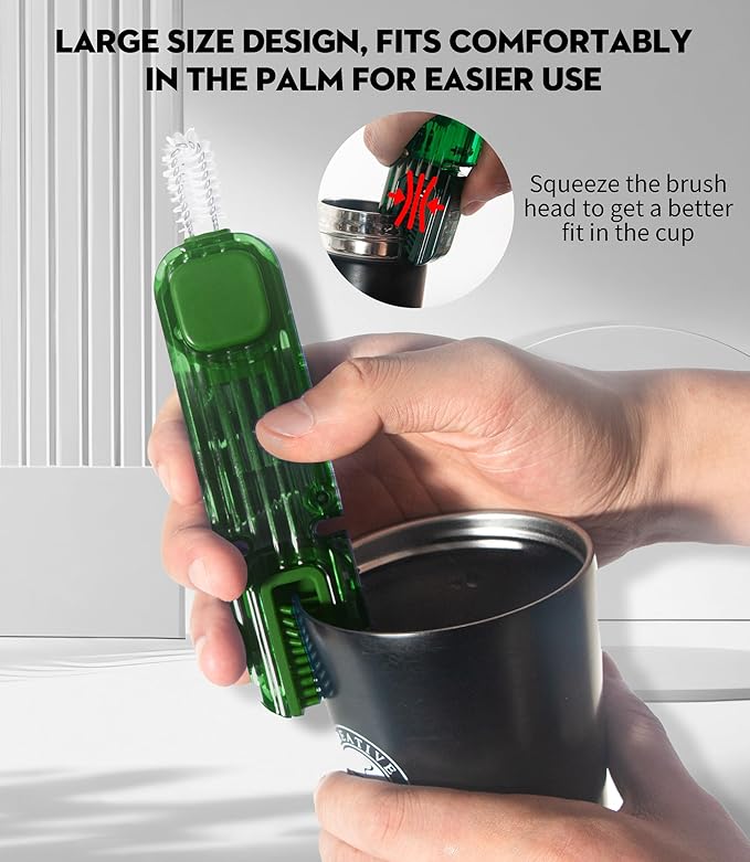 4 in 1 Bottle Gap Cleaning Brush - 2 PCS Multifunctional Cup Lid Cleaning Tools, Mutipurpose Tiny Silicone Cup Holder Cleaner Nipple Cleaning Brush, Home Kitchen Cleaning Tools