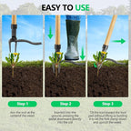 BellaJoyz Weed Puller, Stand-Up Weed Puller Tool with Long Handle & 4-Claw Steel Head, 3-Sectioal Pole Design, Garden Hand Weeding Tool - Easily Remove Weeds Without Bending, Pulling,or Kneeling