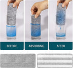 4 Pack Mop Replacement Pads Compatible with Joymoop Flat Mop or Mop Bucket Set - Microfiber Flat Mop Pads for All 13" X 4.9" Squeeze Flat Floor Mop - Washable Mop Head Replacement