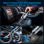 HAUSMEISTER Airflex Go Cordless Car Vacuum 16000Pa, 4-in-1 Handheld Vacuum with Air Duster & Inflator, Portable Mini Vac for Car Detailing, Pet Hair, Keyboard Cleaning (Black)