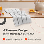 Zeppoli Classic Kitchen Towels - 6 Pack 100% Natural Cotton Towel Set, Reusable Wash Cloths, Absorbent Dish Towels, Machine Washable Hand Towels, Kitchen Essentials, 20” x 28” - Gray VAR