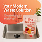 Sink Garbage Disposal Cleaner 50-Count | Easy-Use Garbage Can Odor Eliminator with Powerful Cleaning Action | Peach Scented Sink Drain Cleaner and Sink Smell Eliminator | Quality Home Living by Perfa