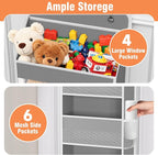 WISELIFE Over the Door Organizer - 4 Shelves Large Capacity Hanging Bedroom Storage Solution with 6 Side Pockets for Dorm Bathroom Pantry Nursery and Baby Essentials Holds up to 40 lbs (Grey)