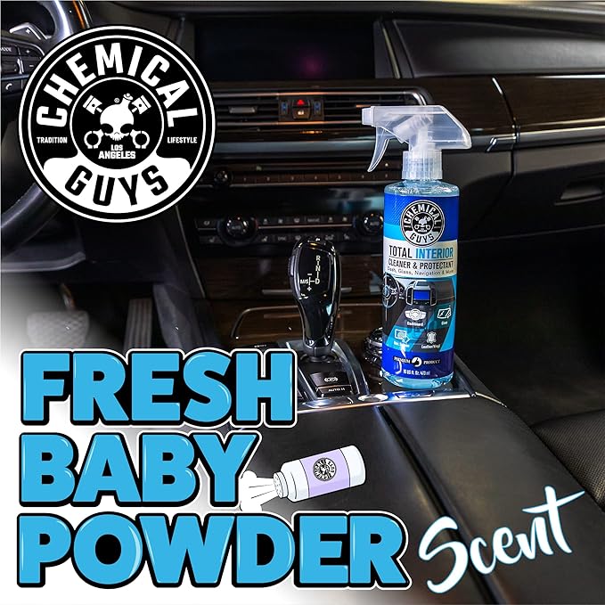 Chemical Guys Total Interior Cleaner and Protectant - Safe for Cars, Trucks, SUVs, Jeeps, Motorcycles, RVs, and More, 16 fl oz (2-Pack)