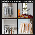 ACNISM Wall Mounted Clothes Rack, Laundry Hanger Wall Mount, Retractable & Foldable Drying Rack with 180° Rotation, Space-Saver for Laundry Room & Bedroom, Bathroom Closet Storage, 1-Pack, Silver