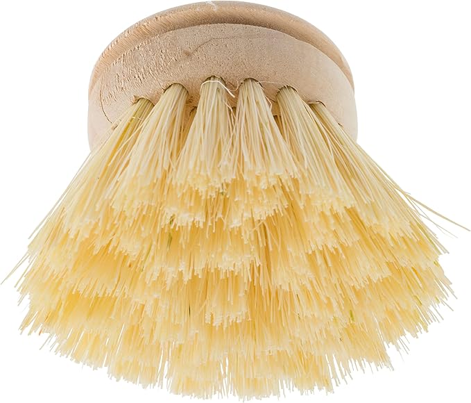 REDECKER Replacement Head for Dish Brush, 1-5/8-inch, Set of 2, 100% Natural Tampico Fiber and Untreated Beechwood, Made in Germany - Natural Dish Brush Replacement Heads