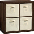 Sauder Stow-Away 4-Cube Organizer, in Smoked Oak Finish
