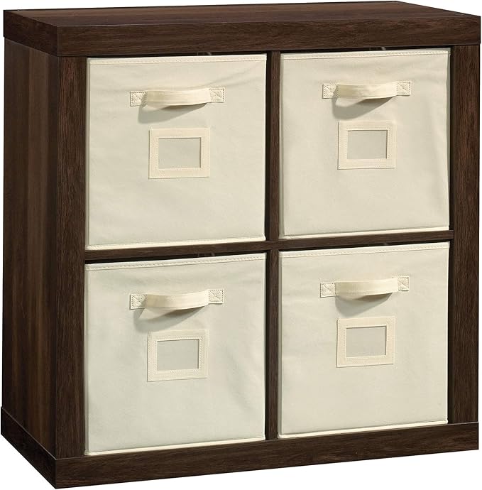 Sauder Stow-Away 4-Cube Organizer, in Smoked Oak Finish