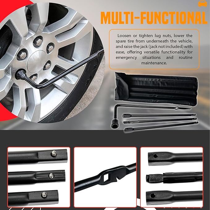 Premium Spare Tire Lug Wrench Tool Kit for Chevrolet Suburban, Avalanche, GMC Yukon, and Cadillac Escalade - Durable Carbon Steel, Rust-Resistant Coating