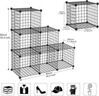 TUMUCUTE Wire Cube Storage Organizer, Metal Storage Shelves Bookshelf, Stackable Modular Closet Organizer for Bedroom Living Room, Office, Storage Shelves (6 Cubes, Iron)