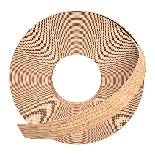 GSCIT Club Red Oak Edge Banding, 1 inch x 250ft roll of Veneer Plywood Edge Banding Preglued Flexible, Wood Tape Banding for Cabinet Repair