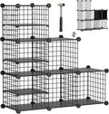 Wire Cube Storage Organizer, 6 Cubes Converted into 7 Cubes, Sturdy Metal Grids Storage Shelf Closet Shelving Units and Storage, Shelves for Bedroom LIvingroom Office