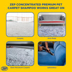 Zep Premium Pet Carpet Shampoo - 1 Gallon (Case of 2) ZUPPC128 - Concentrated Pro Formula Removes Tough Pet Stains and Odors