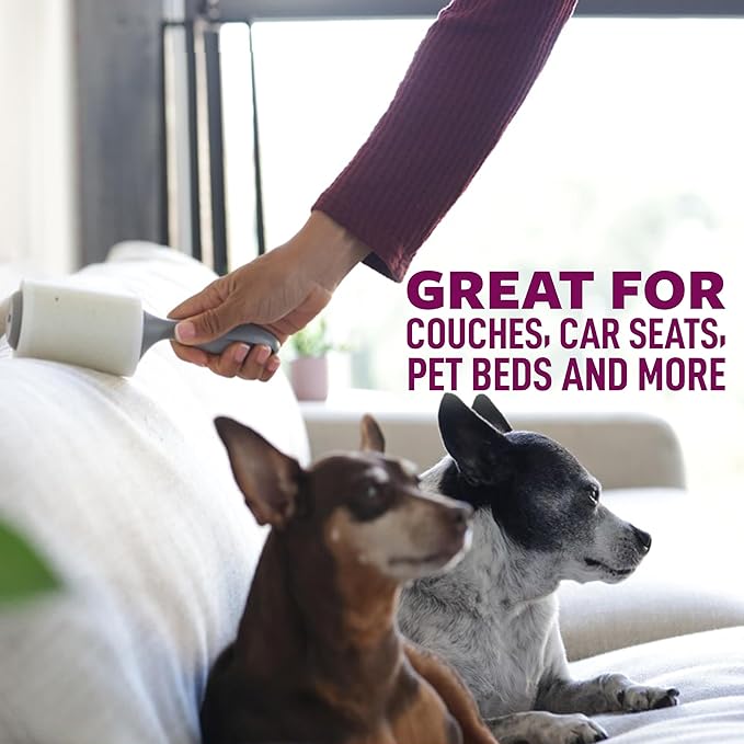 Scotch-Brite Pet Hair Pickup Extra Sticky Lint Roller, Designed for Removing Fur + Fluff on Couches, Clothes, Dog and Cat Beds, & More, 6 Pack, 600 Easy-Tear Adhesive Sheets Total