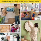 Self Drilling Drywall Anchors with Screws Kit Metal Wall Anchors for Drywall Dry Wall Anchors and Screws Kit 60Pcs Heavy Duty Sheetrock Anchors for Hanging Bathroom Kitchen Accessories