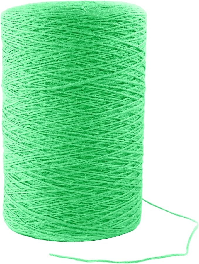 1mm x 5000 Feet Light Green Jute Rope, Twine for Gardening Tomato Climbing Plant Tie Floristry Crafts Gift Wrapping Packing Decor