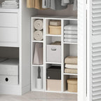 Furinno Reed 3-Tier Closet Organizers and Storage, Closet Organizer, Open Shelf Closet Storage, for Wardrobe, Bedroom, Living Room, 6-Inch Width, White