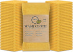 Softolle 100% Cotton Washcloths 60 Pack (12x12 Inches) Soft, Highly Absorbent Washcloth, Face Towels, Wash Cloths for Face, Ring Spun, Bulk Pack (Yellow)