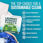 Sudstainables Laundry Detergent Sheets (200 Loads) – Eco-Friendly, Zero Waste, Plastic-Free Laundry Washing Machines Soap Sheets; Dissolvable, Space-Saving Strips for Travel (Fresh Linen)