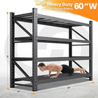 60"W Metal Shelving Units, 5000LBS Garage Shelving Heavy Duty, 24" Deep Large Storage Shelves, 4 Tier Tall Steel Industrial Shelving , Adjustable Standing Shelf for Warehouse / Shop 60"W x 24"D x 70"H