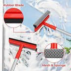 MAVRIZ Windshield Cleaner Tool 2 in 1 Car Window Squeegee with Extendable Handle (18"-28.5") Window Cleaner with Squeegee and Sponge for Shower, Glass Cleaning