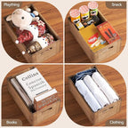 KIRIGEN Stackable Wood Storage Cube /Basket/ Bins Organizer for Home Books Clothes Toy - Modular Open Cubby Storage System - Office Bookcase Closet Shelves C15-DBR