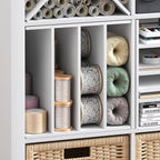 Furinno Cubicle Cube Insert, 3-Shelf Cube Organizer, 3-Tier Shelf Accessory, Fits into Furinno Triple Thick Cubes, IKEA Kallax, for Organizers and Storage, White