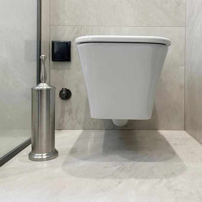 Brushed Nickel Toilet Bowl Brush with Holder, Durable Bathroom Cleaning Tool, Modern Design for Easy Toilet Maintenance, Bathroom Cleaner Brush for Efficient Cleaning and Hygiene