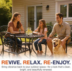 All-In-1 Aluminum Cleaner & Restoration Solution – Made in USA, Restores Faded Patio Furniture, Garage Doors, & Outdoor Fixtures, Aluminum Brightener & Restorer for All Painted Metal Surfaces, 16 OZ
