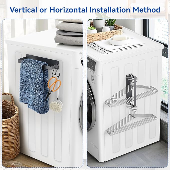 Magnetic Dryer Ball Holder and Magnetic Hanger Holder for Laundry Room Organization and Storage, Magnetic Lint Bin for Laundry Room, Iron Basket Dryer Ball Container for Laundry Room Storage (Gray)