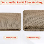 Homaxy 100% Cotton Waffle Weave Kitchen Dish Towels, Ultra Soft Absorbent Quick Drying Cleaning Towel, 13 x 28 Inches, 6-Pack, Tan