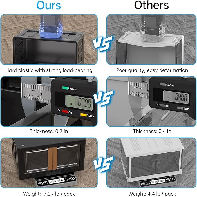 HAIXIN Storage Bin with Lid 19 Gal - Foldable Closet Storage and Organization Plastic Stackable Storage Box with Rollers Black Cube Container for Home Garage Office Craft, 1 Pack