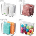 iDesign Magnetic Small Clear Plastic Organizer Bins for Laundry Room Storage - 2-Pack
