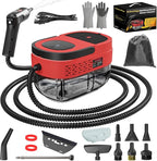 Handheld Steam Cleaner for Home, 2500W High Temperature Pressurized Machine, 1.6L Water Tank, Handle-controlled Steam Output, Portable Cleaning Steamer for Car, Bed Bugs, Furniture, Grout (Red)