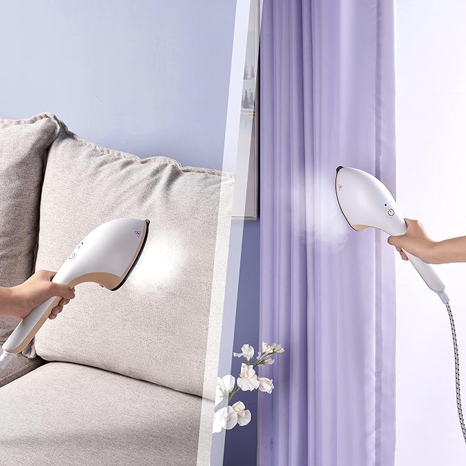 Handheld Steamer for Clothes, 1500W Extra Large Soleplate, 330ml Detachable Tank, 2-in-1 Horizontal & Vertical Use, Fabric Wrinkles Remover, No Water Leak and Auto-Off