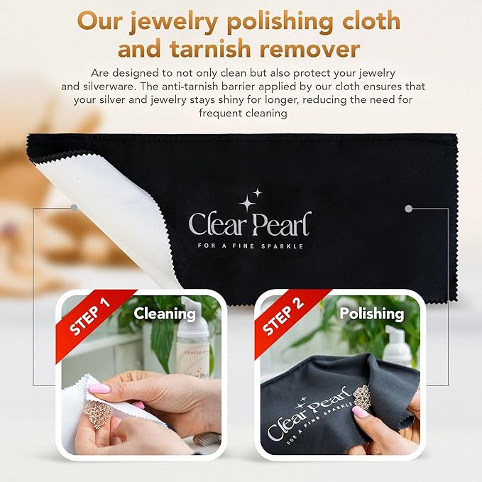 Best Jewelry Cleaner Kit & Silver Polishing Cleaning Kit - Silver and Gold cleaner, Diamond Ring Cleaner & Jewelry Cleaner Solution - Eco-Friendly, Natural, Non-Toxic, Travel Friendly