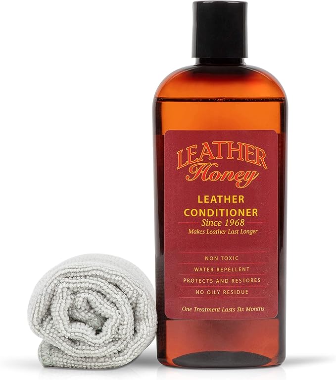 Leather Honey Complete Leather Care Kit Including 8 oz Conditioner and Applicator Cloth for use on Leather Apparel, Furniture, Auto Interiors, Shoes, Bags and Accessories